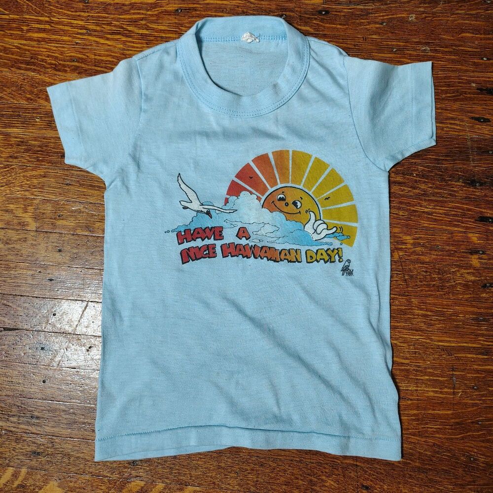 Single Stitch VTG Vacation "Have A Nice Hawaiian Day!" Kids T Sz S/T681
